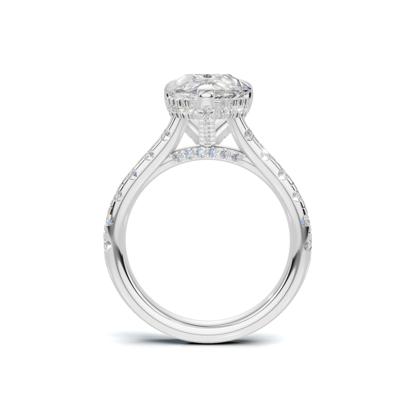 Paved Halo Ring 14K White Gold