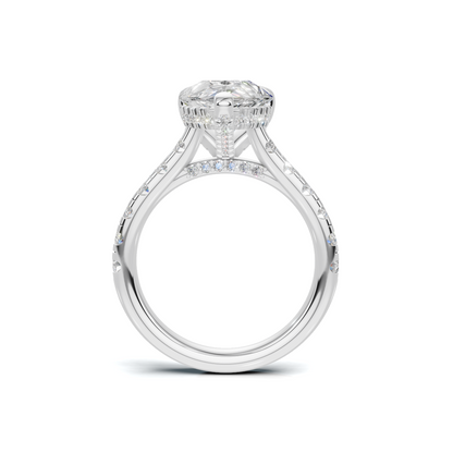 Paved Halo Ring 14K White Gold