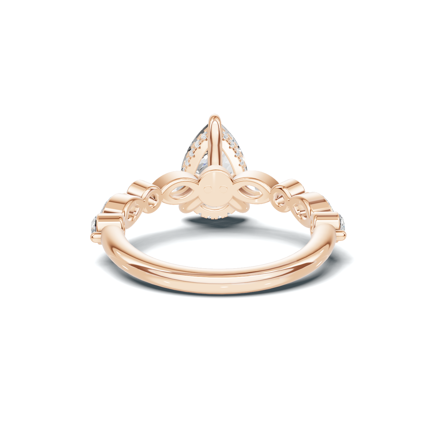 Exquisite Marquise Accented Ring 14K Rose Gold