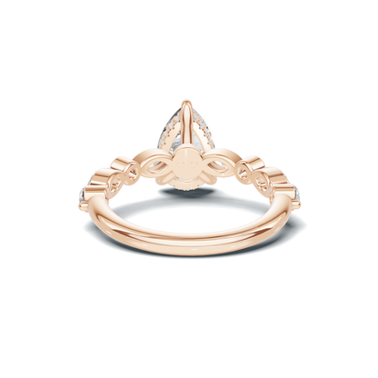 Exquisite Marquise Accented Ring 14K Rose Gold