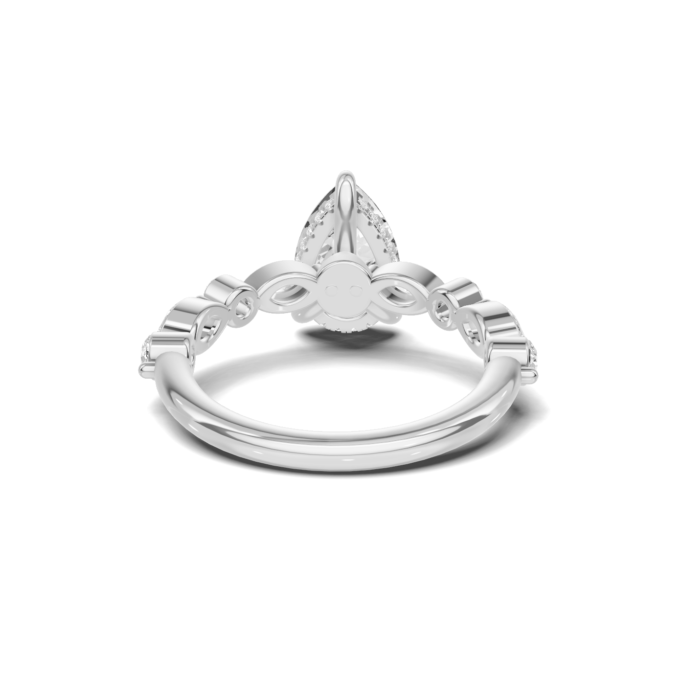 Exquisite Marquise Accented Ring 14K White Gold