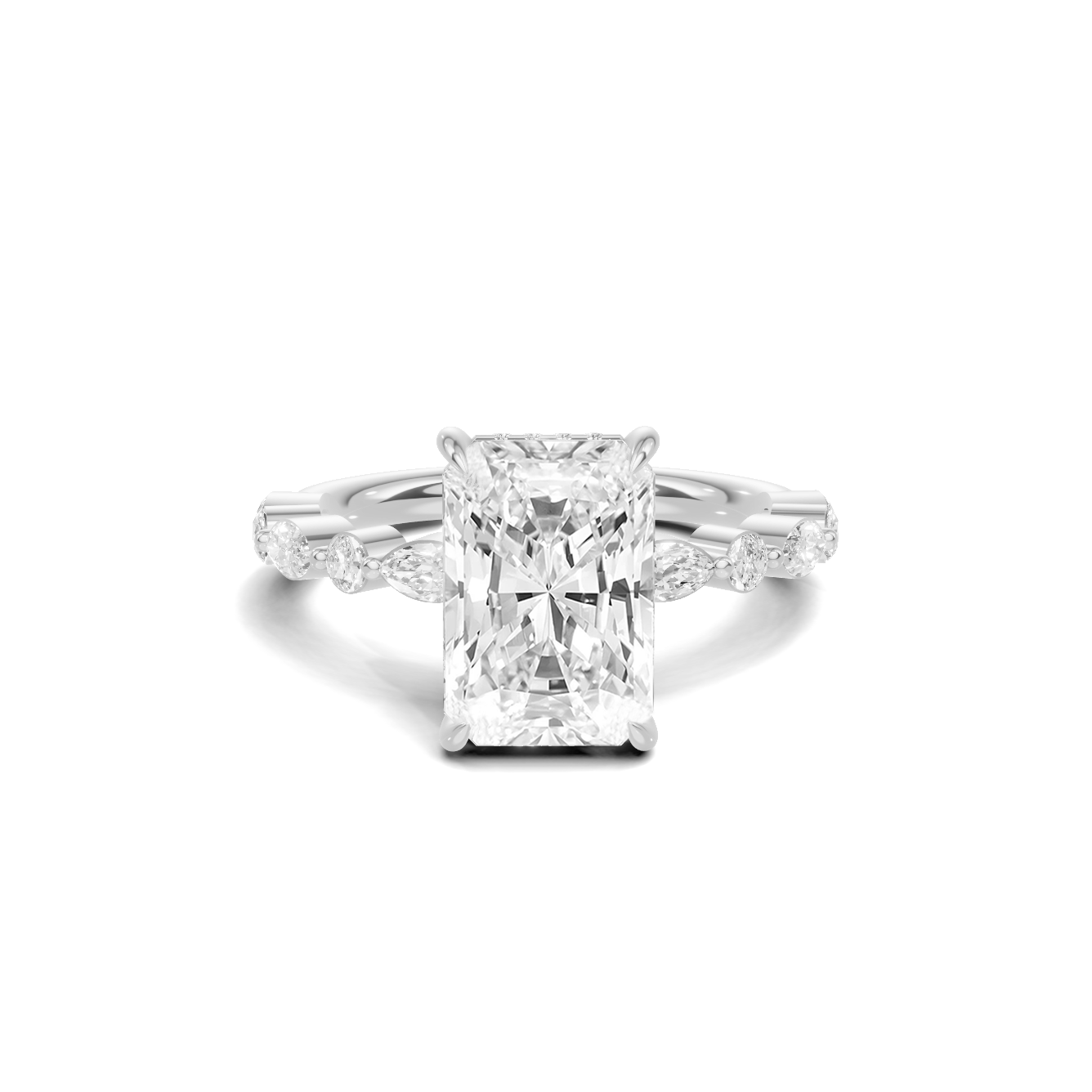 Exquisite Double Band Ring 14K White Gold