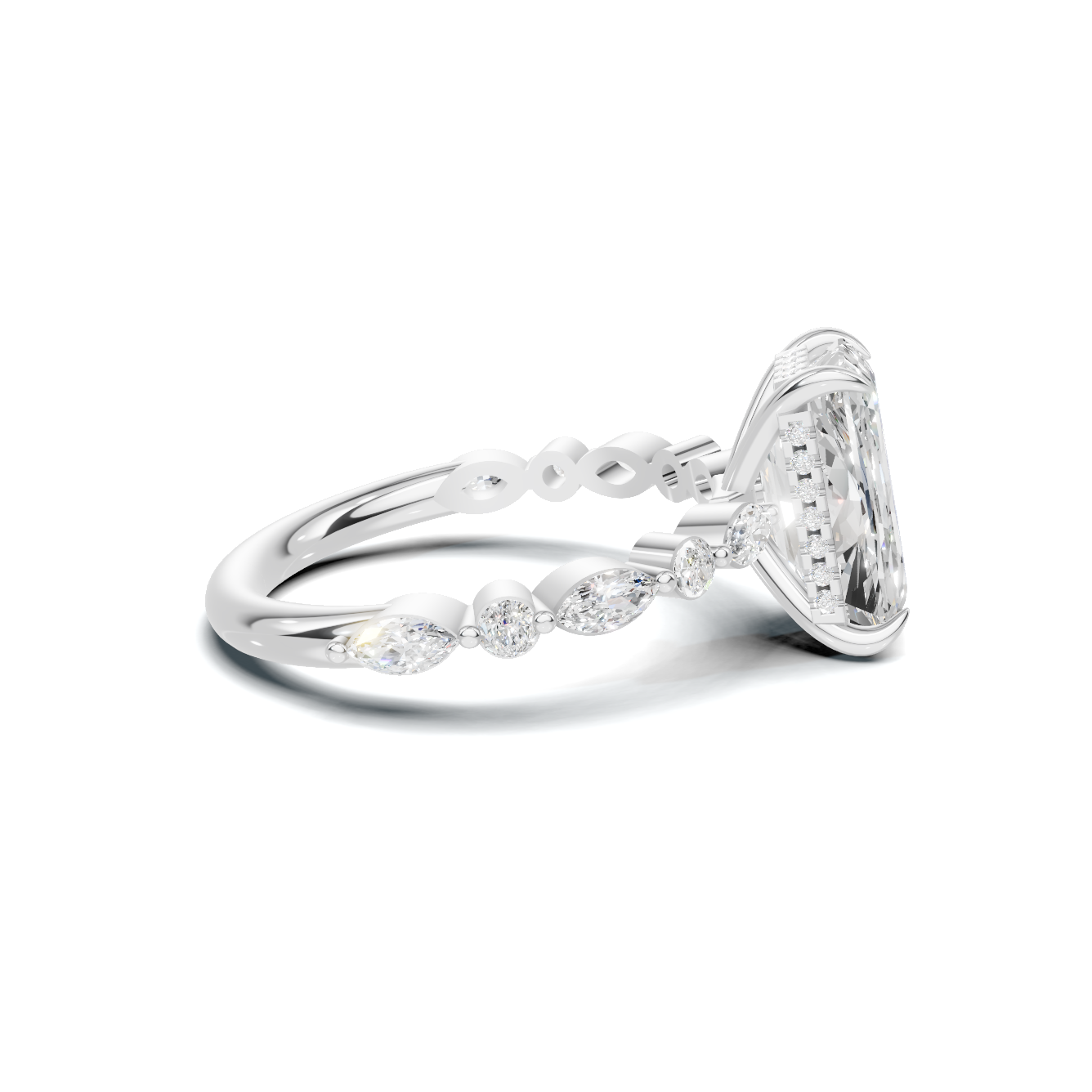 Exquisite Double Band Ring 14K White Gold