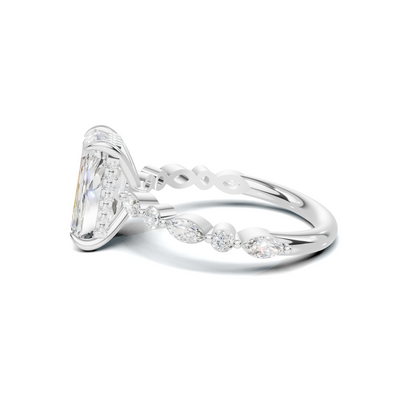 Exquisite Double Band Ring 14K White Gold