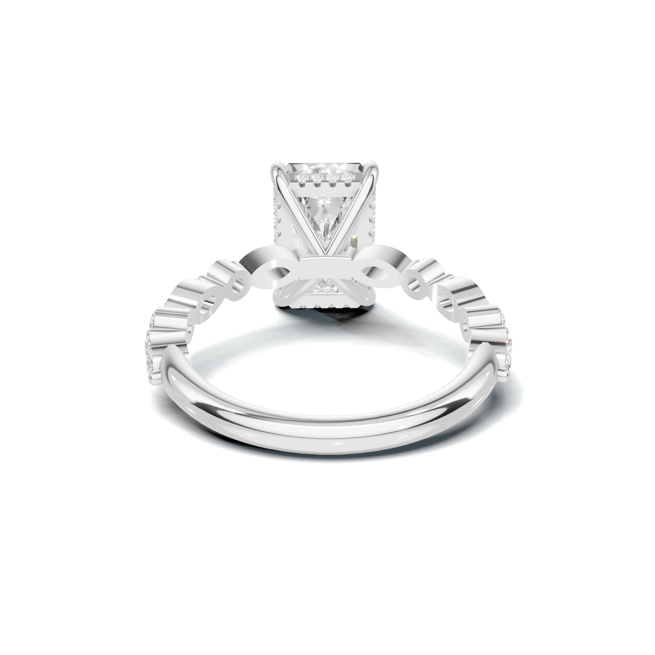 Exquisite Double Band Ring 14K White Gold