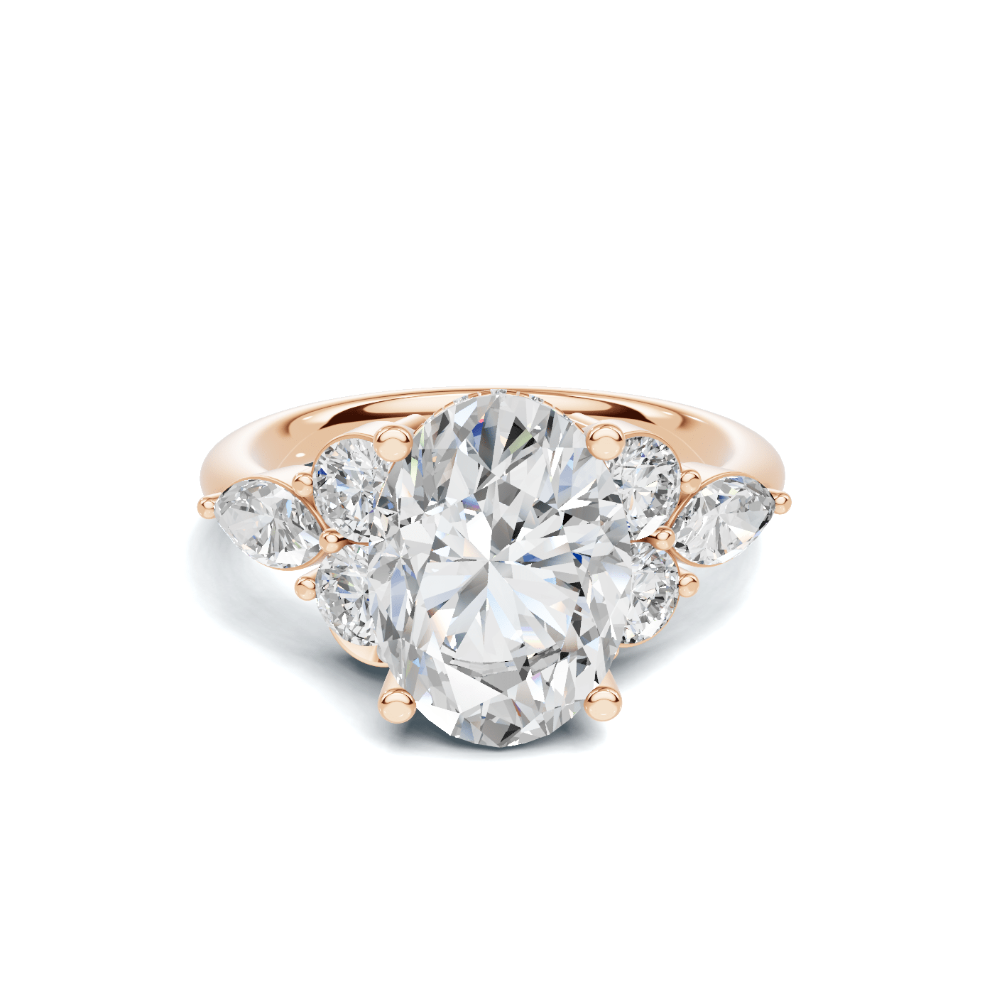 Exquisite Leaf Accent Ring 14K Rose Gold