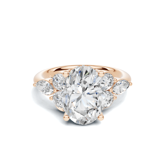 Exquisite Leaf Accent Ring 14K Rose Gold