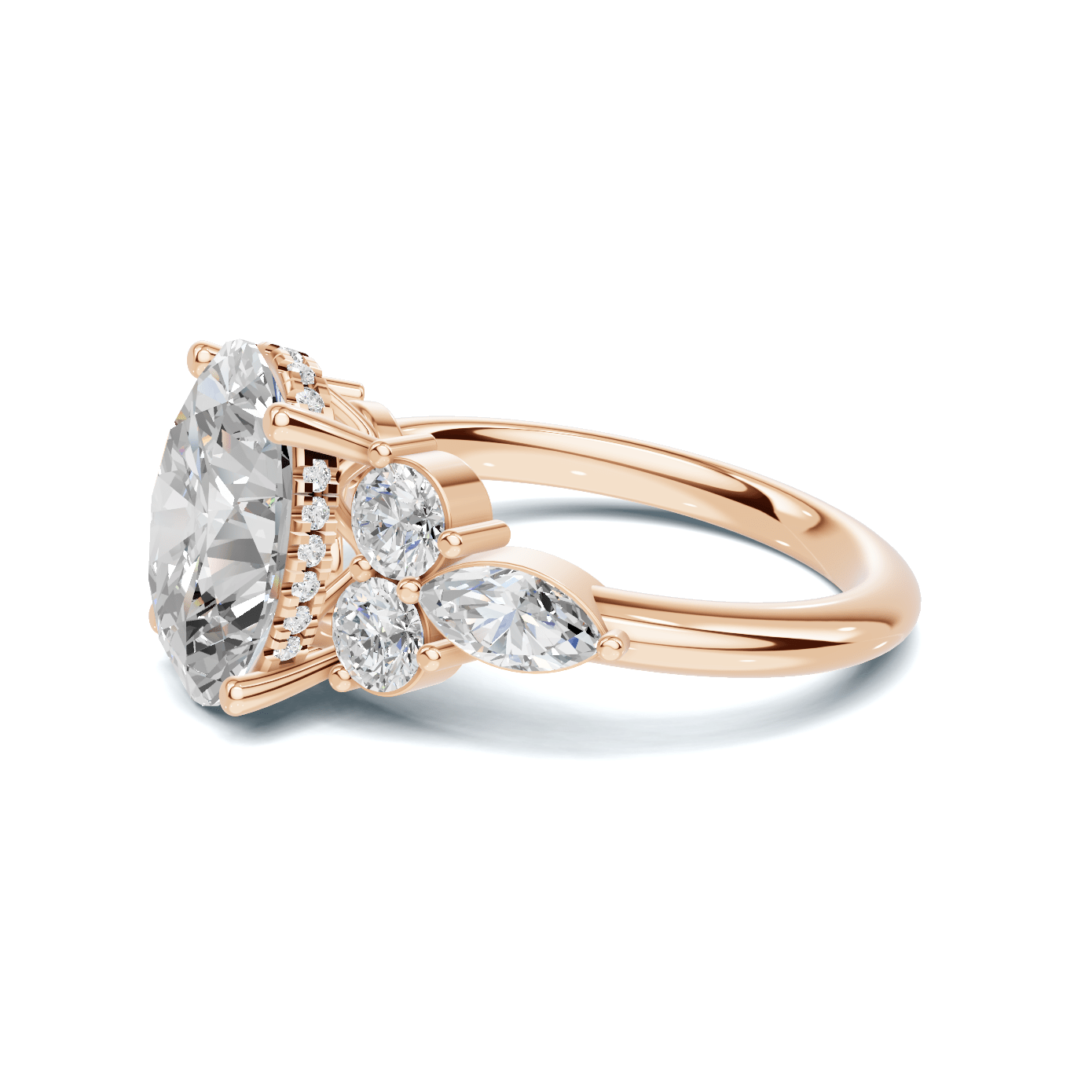 Exquisite Leaf Accent Ring 14K Rose Gold