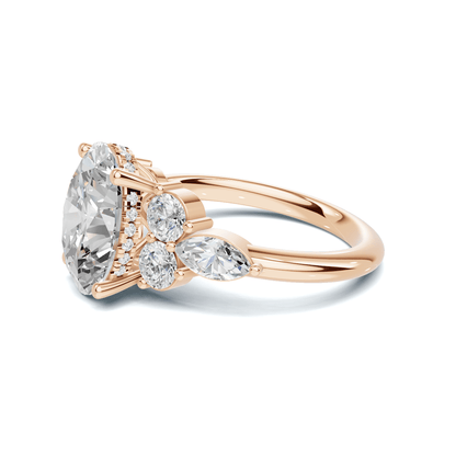 Exquisite Leaf Accent Ring 14K Rose Gold