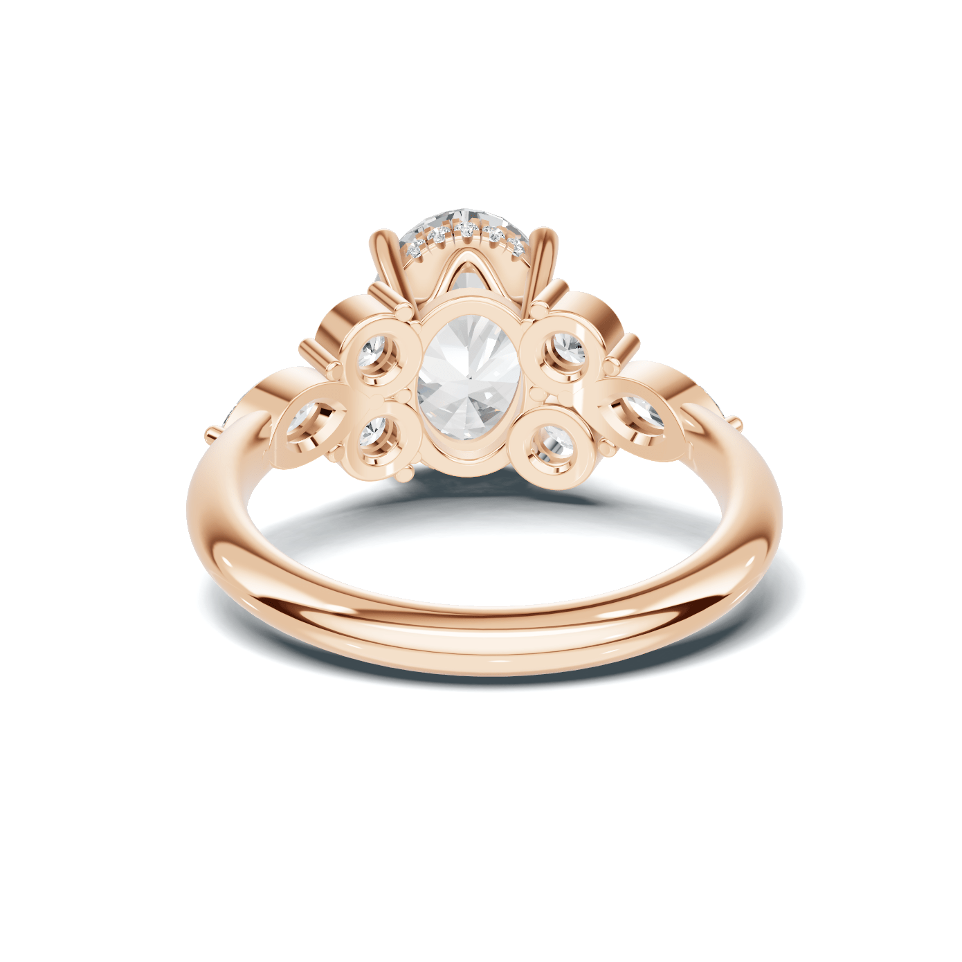 Exquisite Leaf Accent Ring 14K Rose Gold