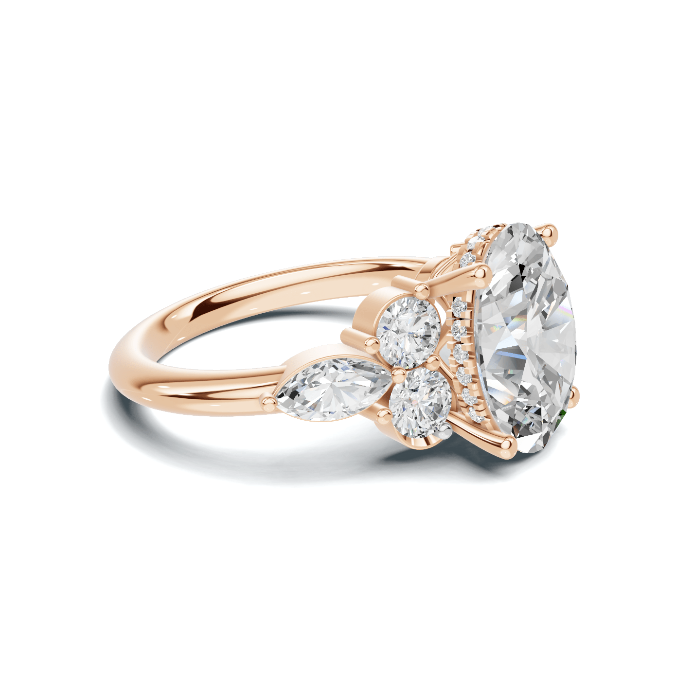 Exquisite Leaf Accent Ring 14K Rose Gold