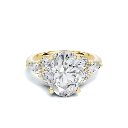 Exquisite Leaf Accent Ring 14K Yellow Gold