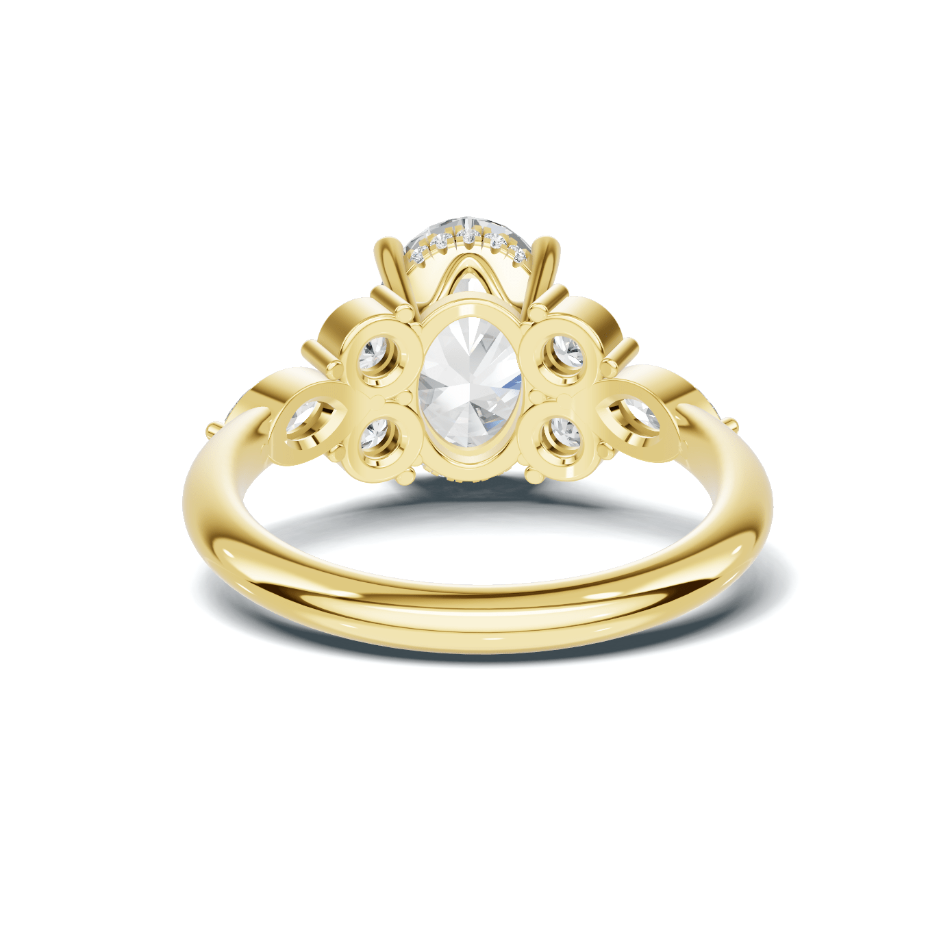 Exquisite Leaf Accent Ring 14K Yellow Gold