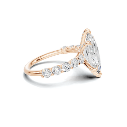 Exquisite Marquise Statement Ring 14K Rose Gold