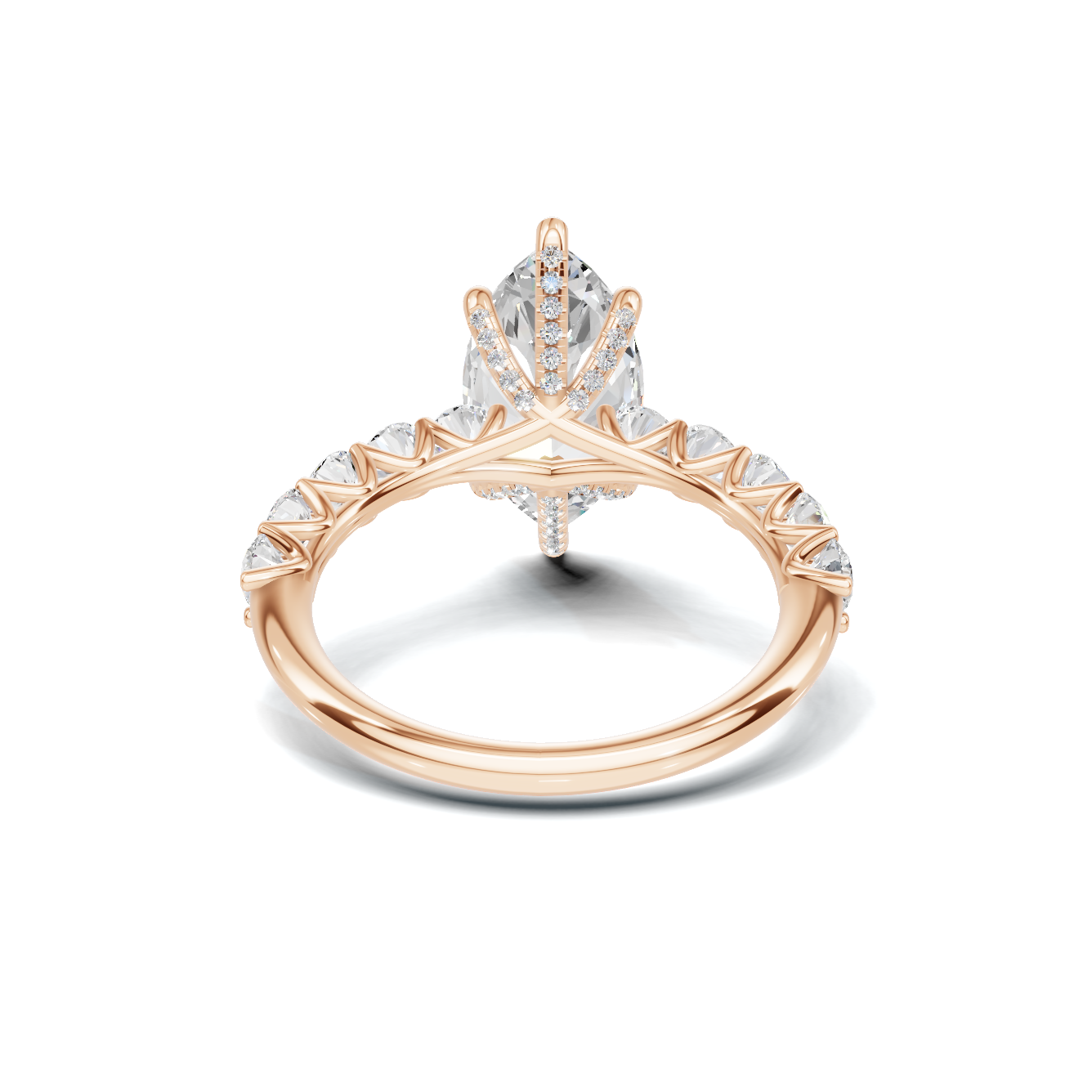 Exquisite Marquise Statement Ring 14K Rose Gold