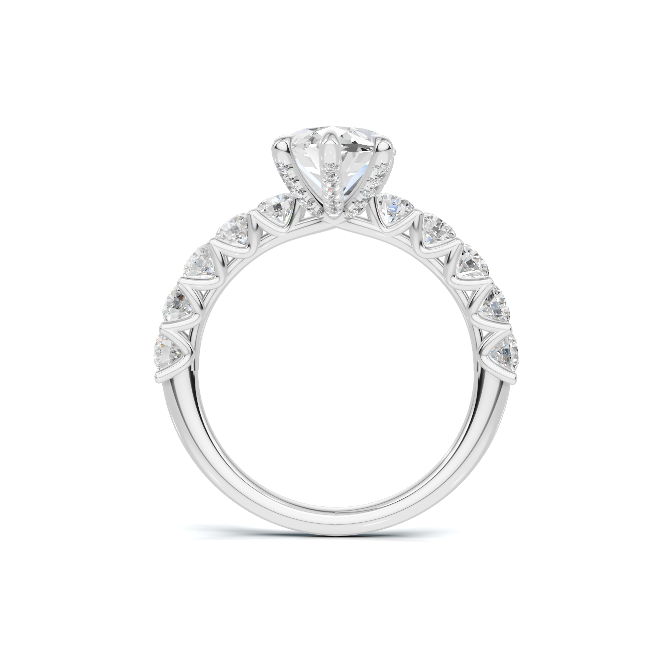 Exquisite Marquise Statement Ring 14K White Gold