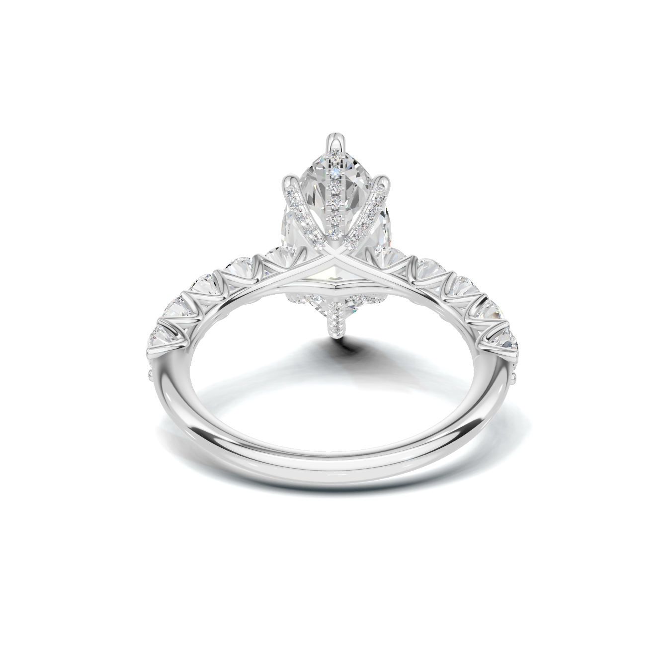 Exquisite Marquise Statement Ring 14K White Gold