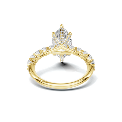 Exquisite Marquise Statement Ring 14K Yellow Gold