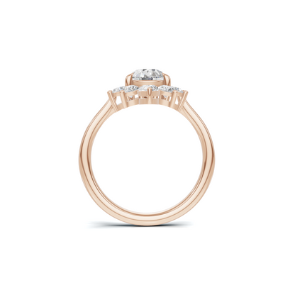 Exquisite Cluster Statement Ring 14K Rose Gold