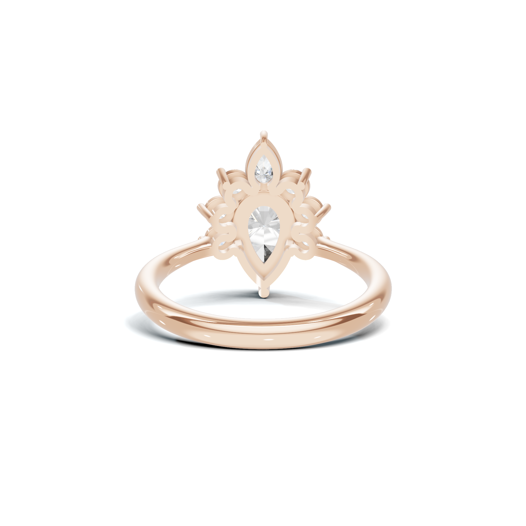 Exquisite Cluster Statement Ring 14K Rose Gold
