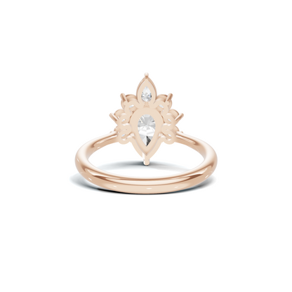 Exquisite Cluster Statement Ring 14K Rose Gold