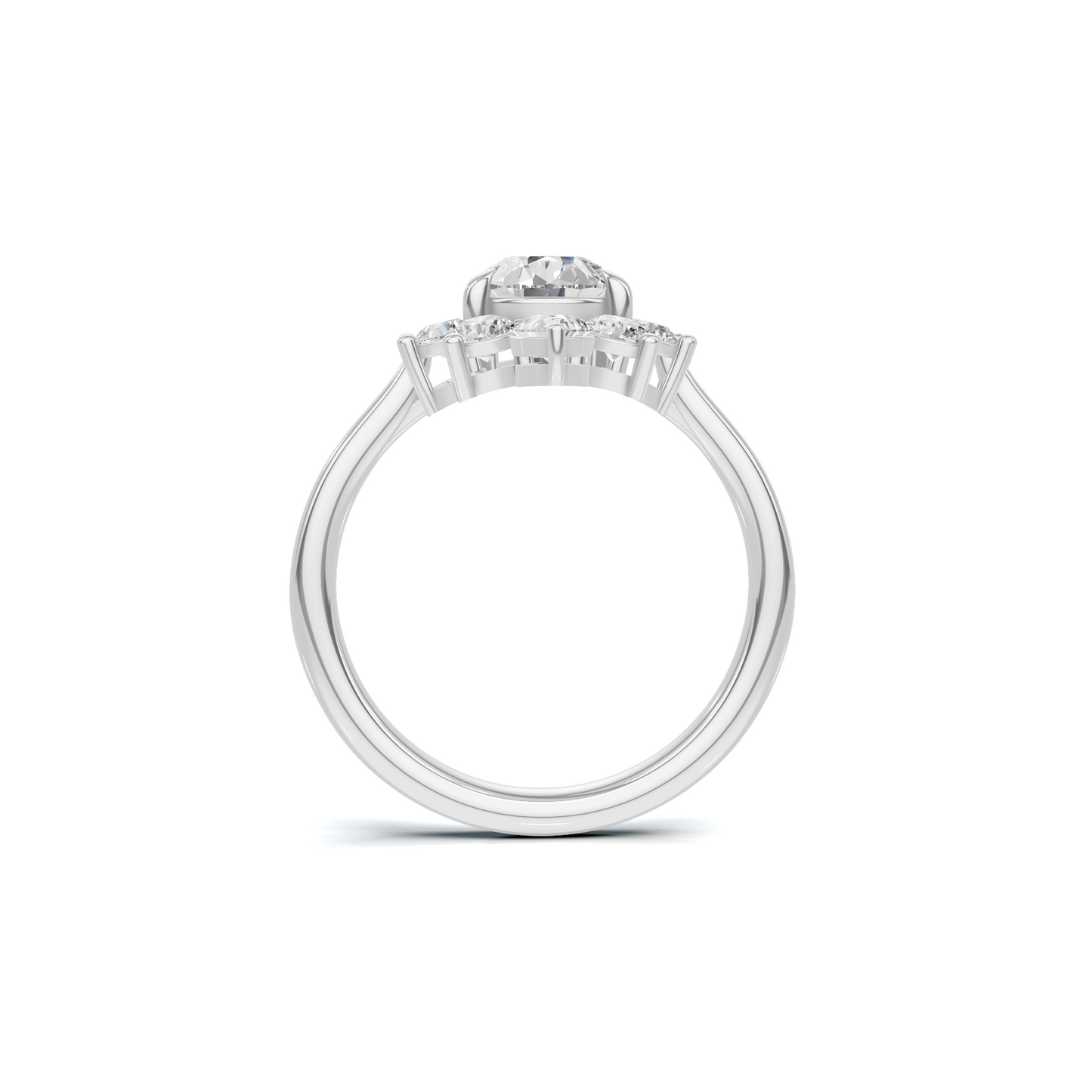 Exquisite Cluster Statement Ring 14K White Gold