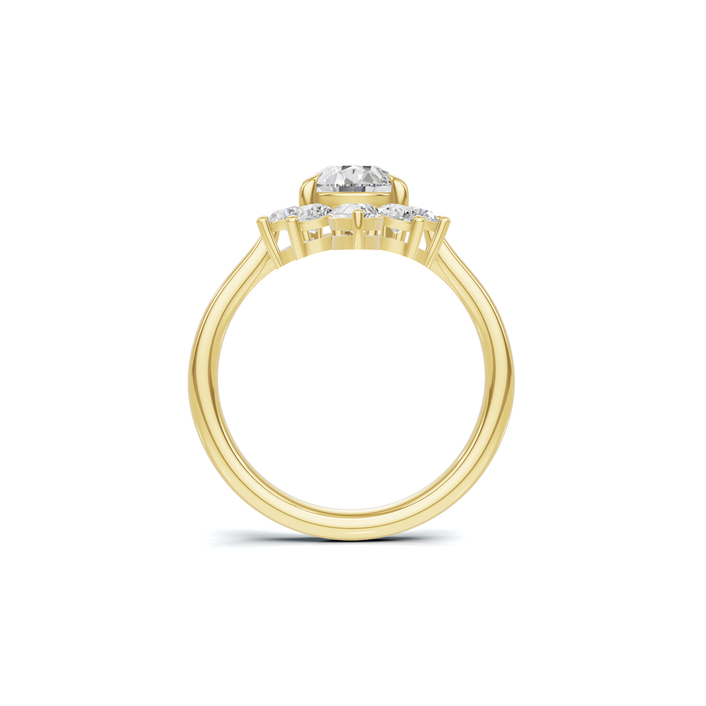 Exquisite Cluster Statement Ring 14K Yellow Gold