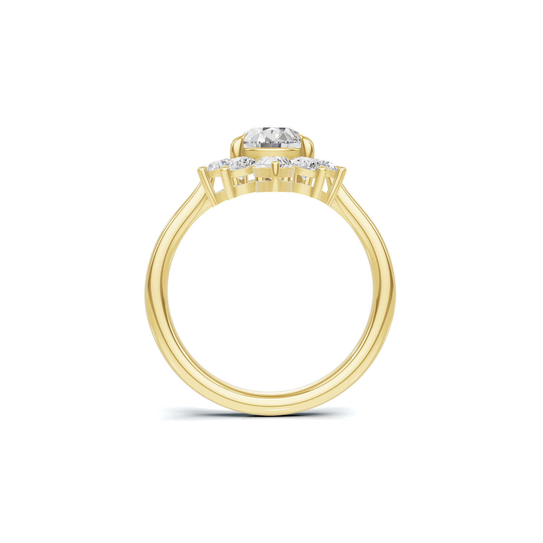 Exquisite Cluster Statement Ring 14K Yellow Gold