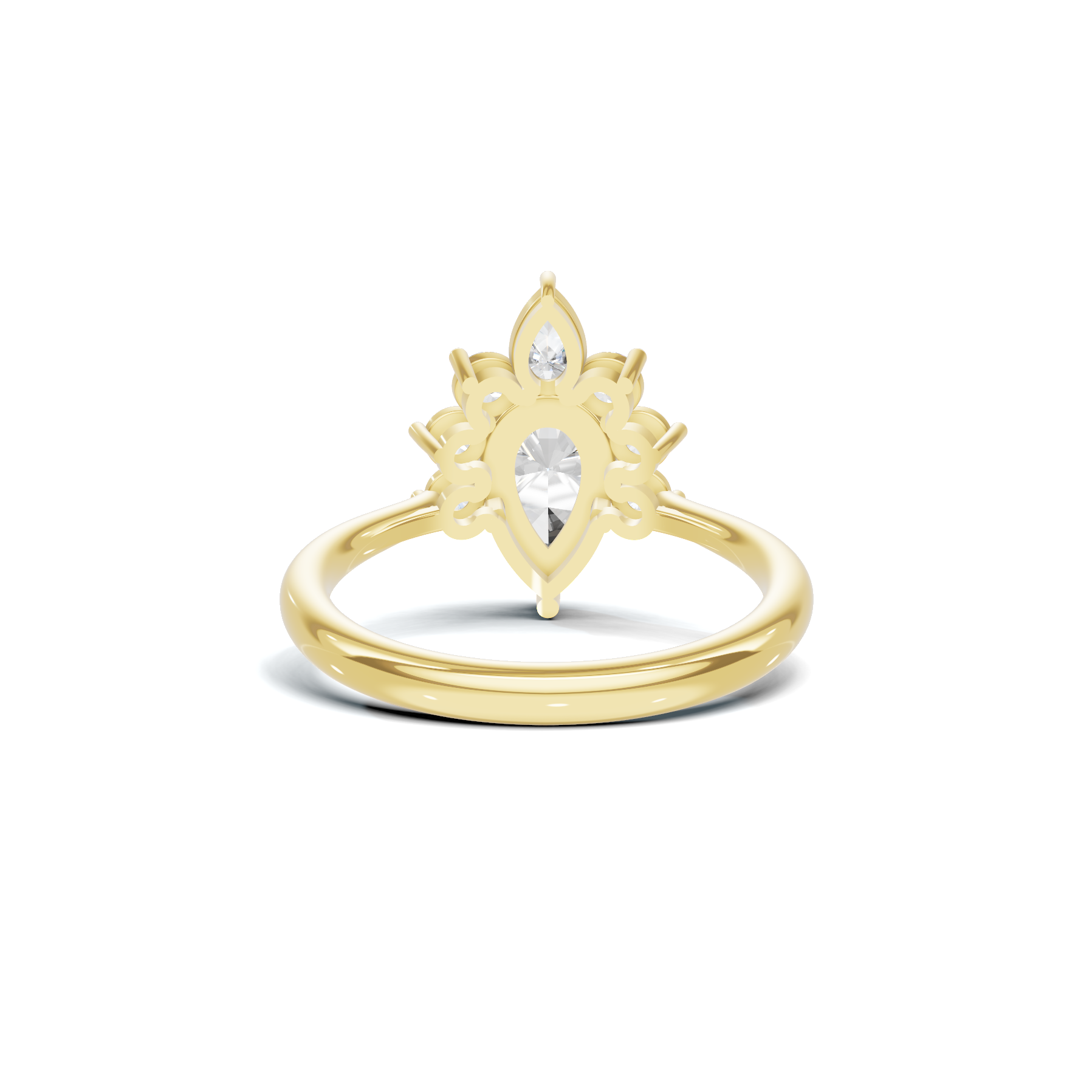 Exquisite Cluster Statement Ring 14K Yellow Gold