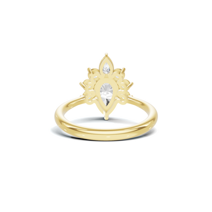 Exquisite Cluster Statement Ring 14K Yellow Gold