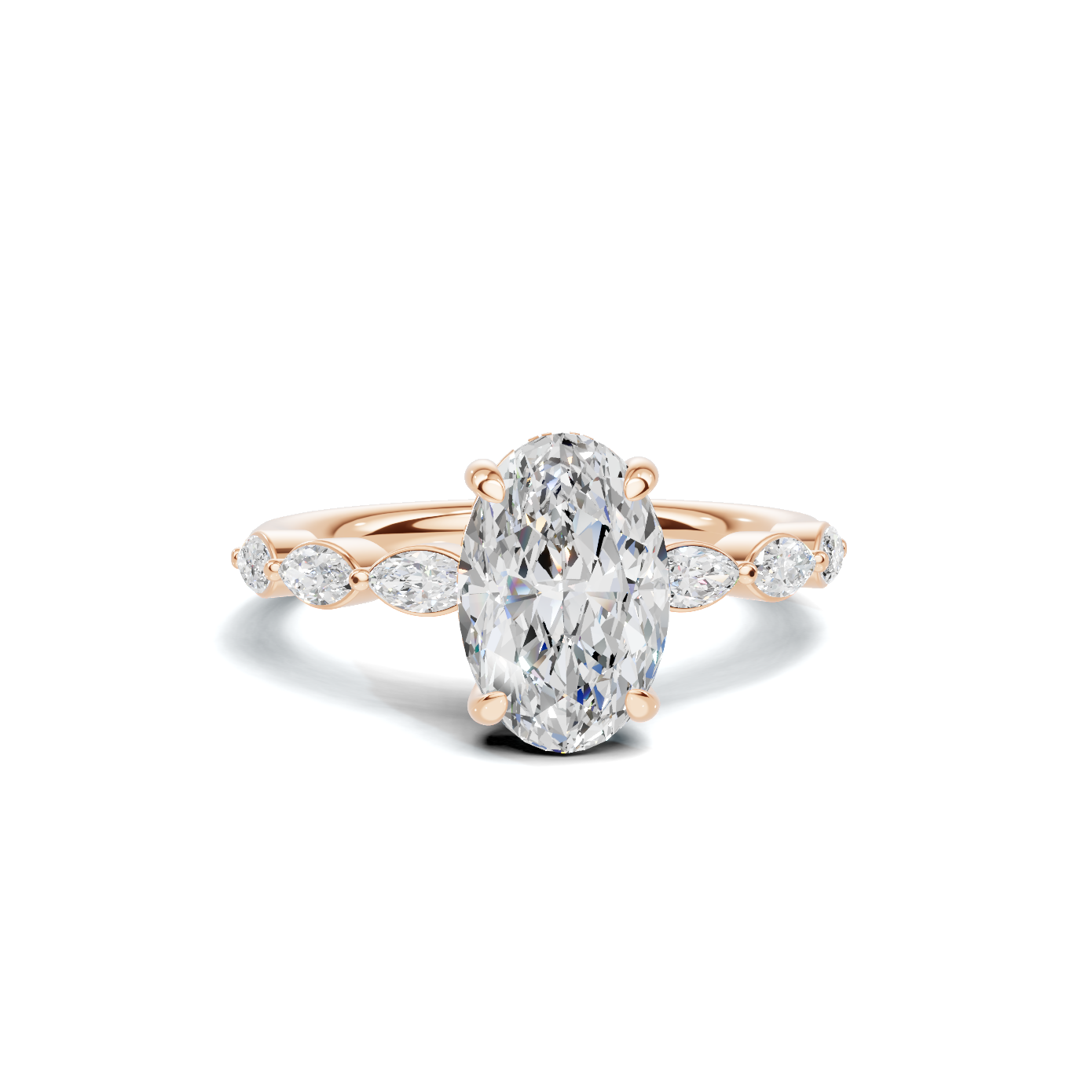 Exquisite Accented Band Ring 14K Rose Gold