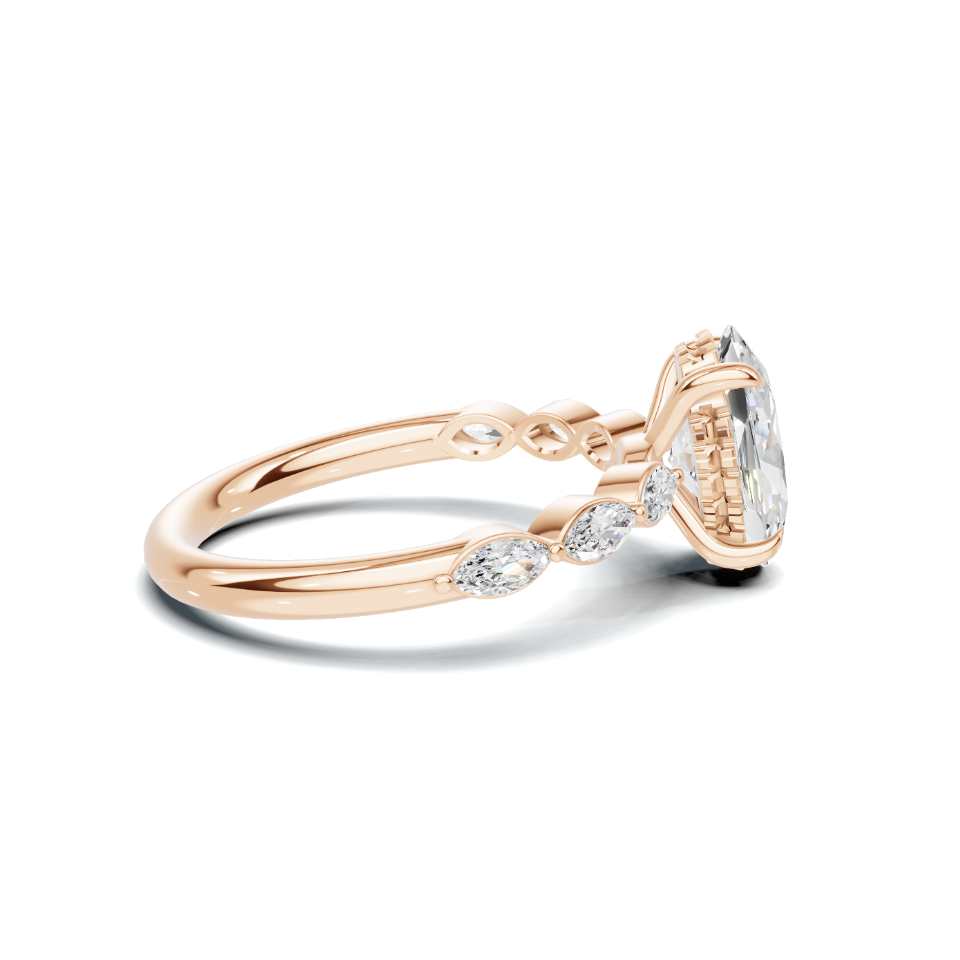 Exquisite Accented Band Ring 14K Rose Gold