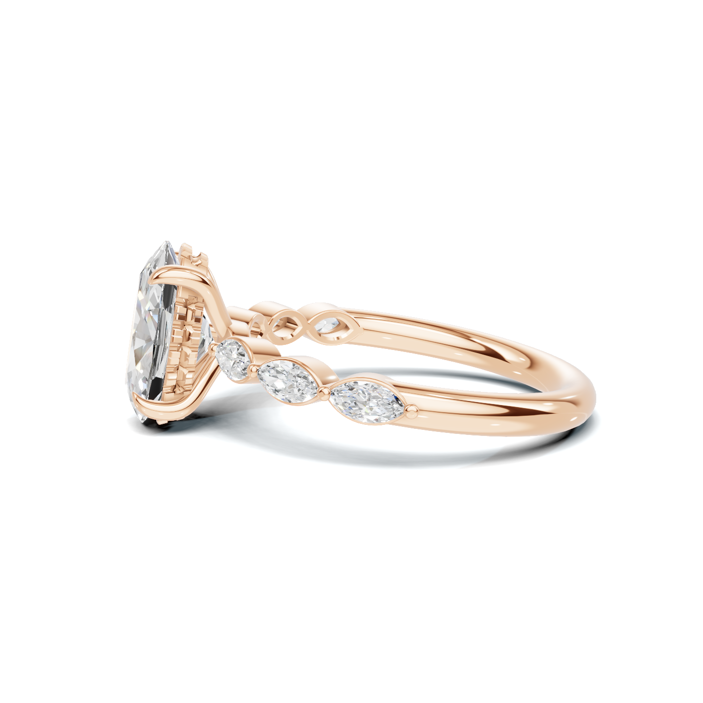 Exquisite Accented Band Ring 14K Rose Gold