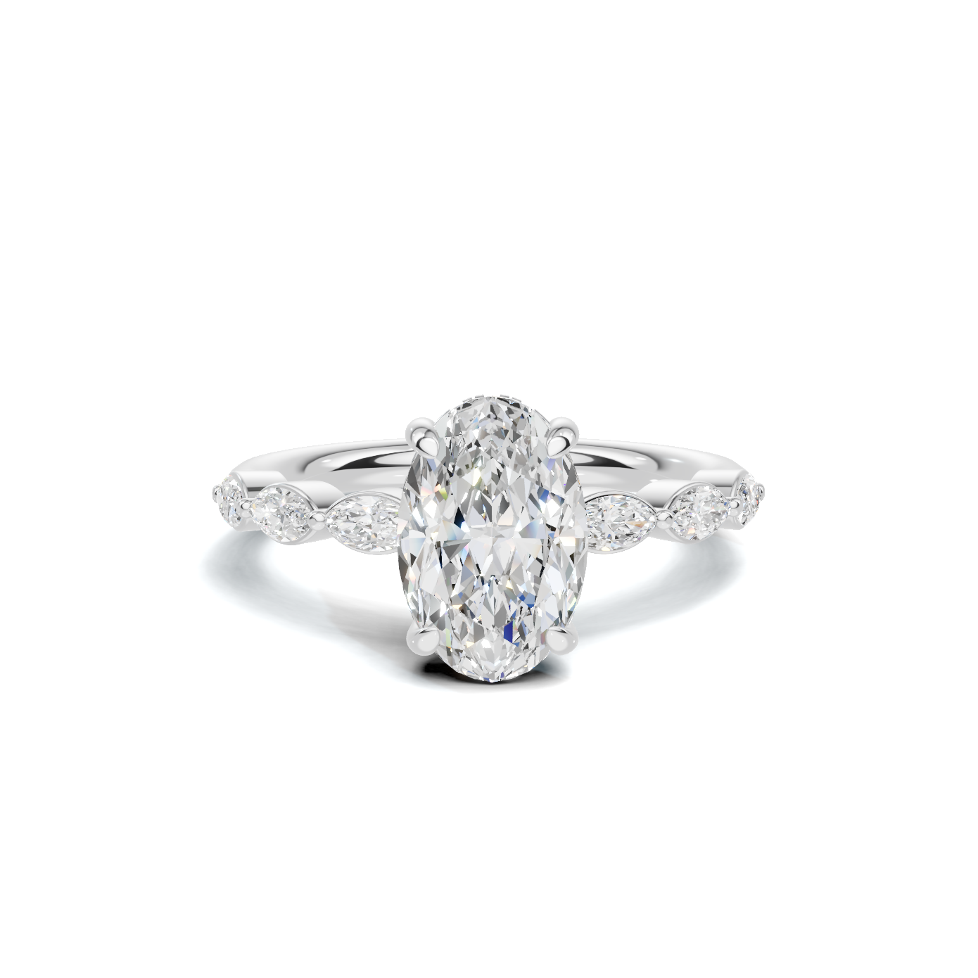 Exquisite Accented Band Ring 14K White Gold