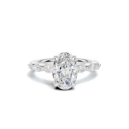 Exquisite Accented Band Ring 14K White Gold