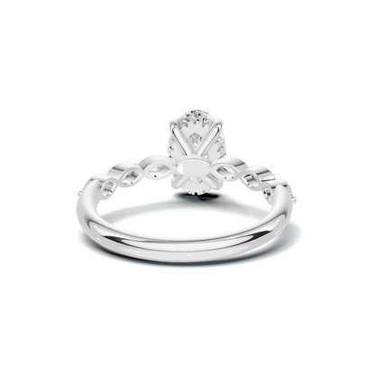Exquisite Accented Band Ring 14K White Gold