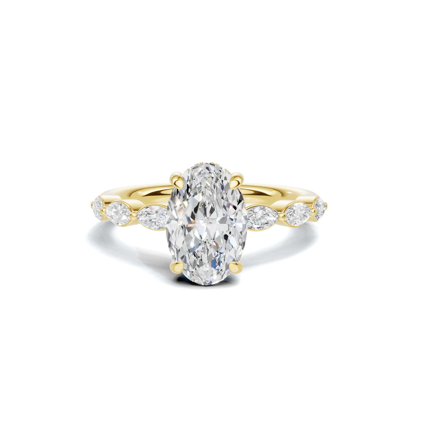 Exquisite Accented Band Ring 14K Yellow Gold
