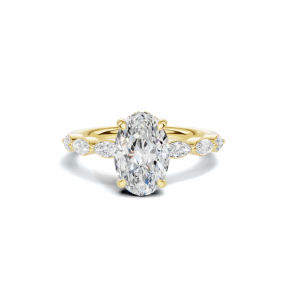 Exquisite Accented Band Ring 14K Yellow Gold