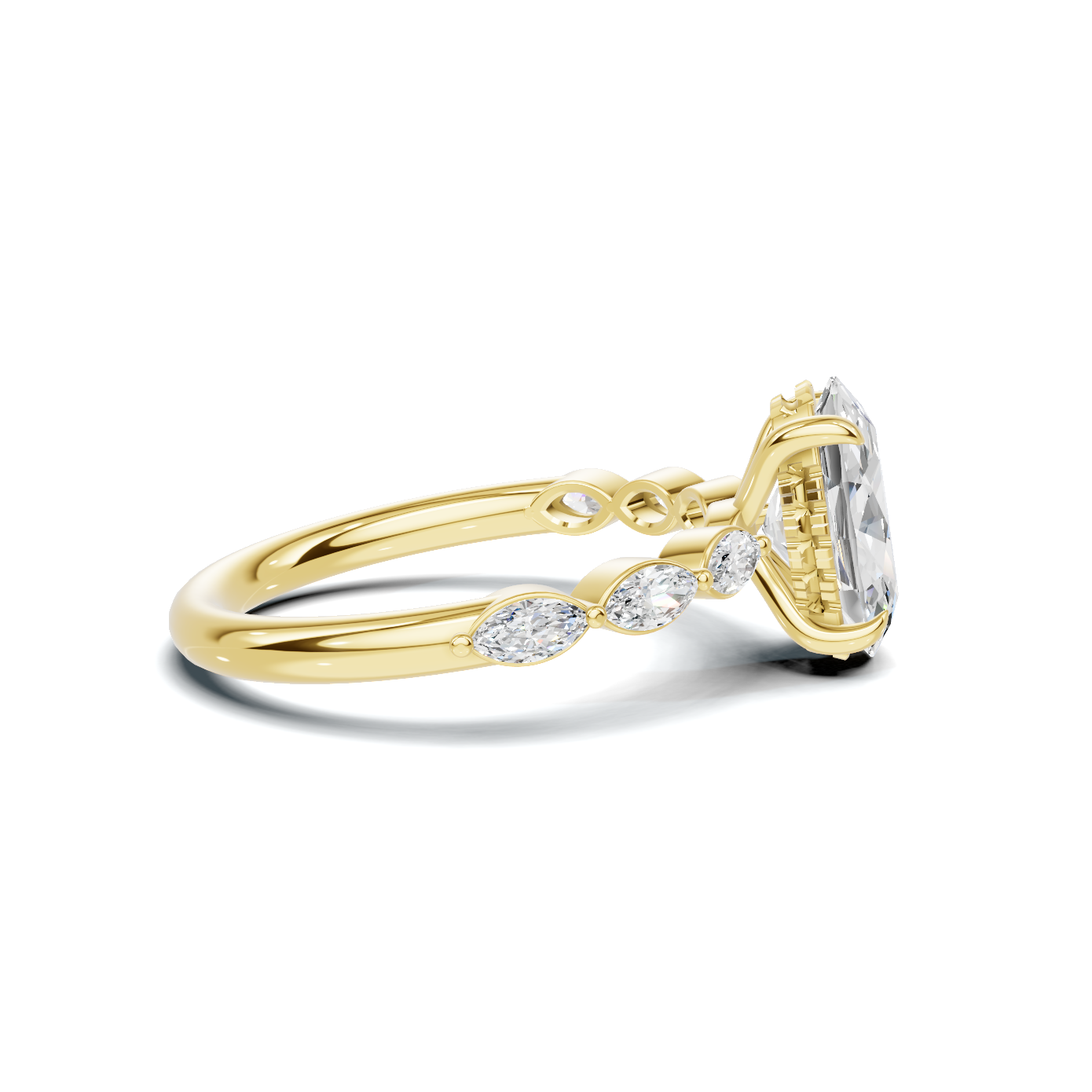 Exquisite Accented Band Ring 14K Yellow Gold