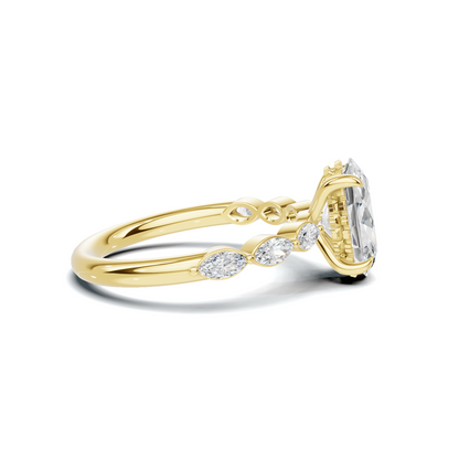 Exquisite Accented Band Ring 14K Yellow Gold
