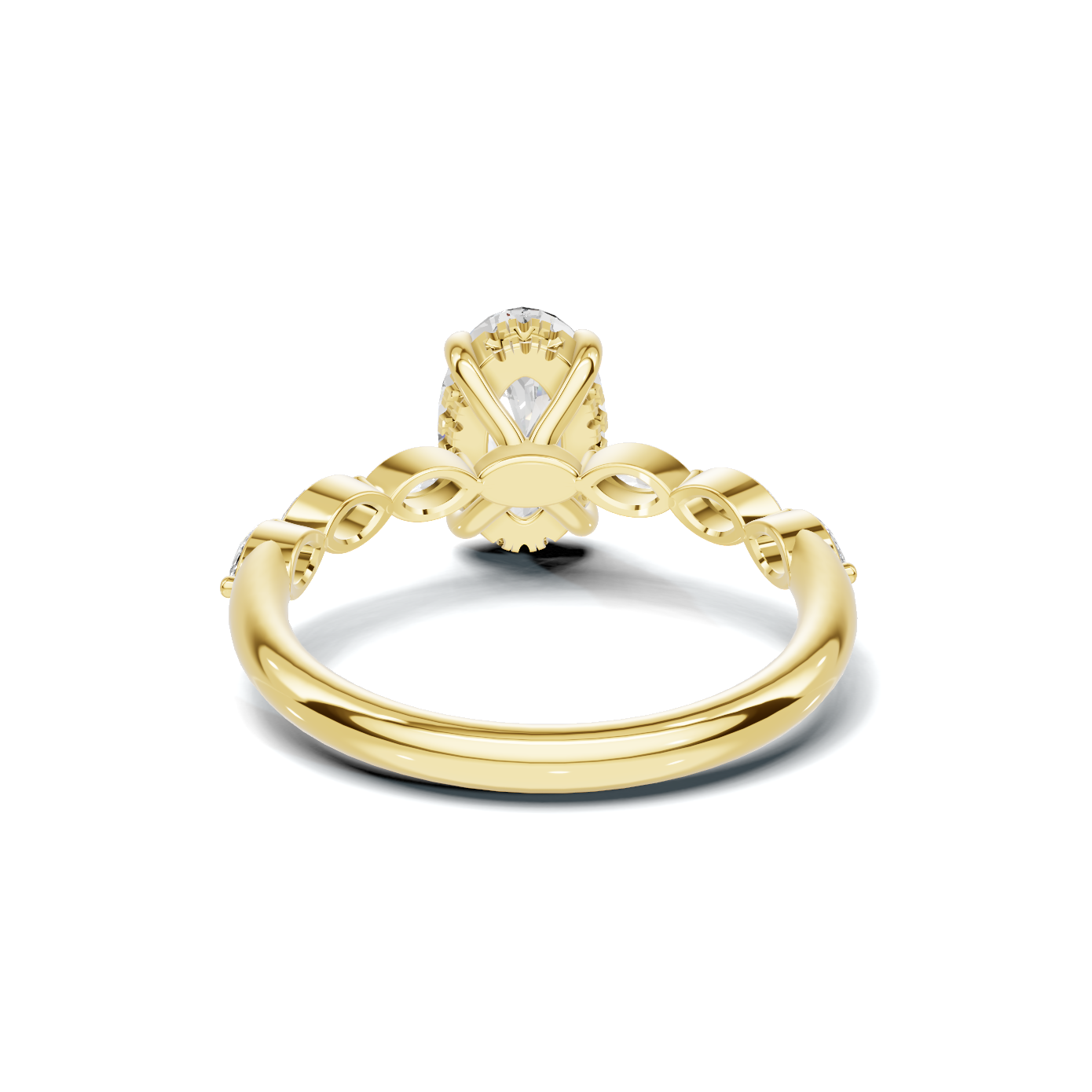Exquisite Accented Band Ring 14K Yellow Gold