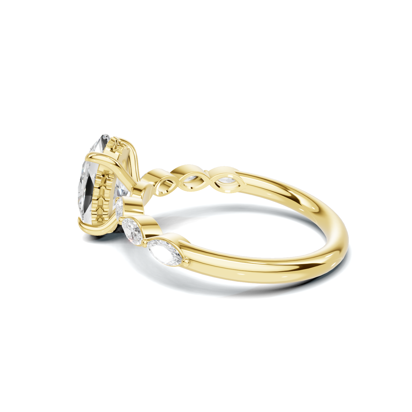 Exquisite Accented Band Ring 14K Yellow Gold