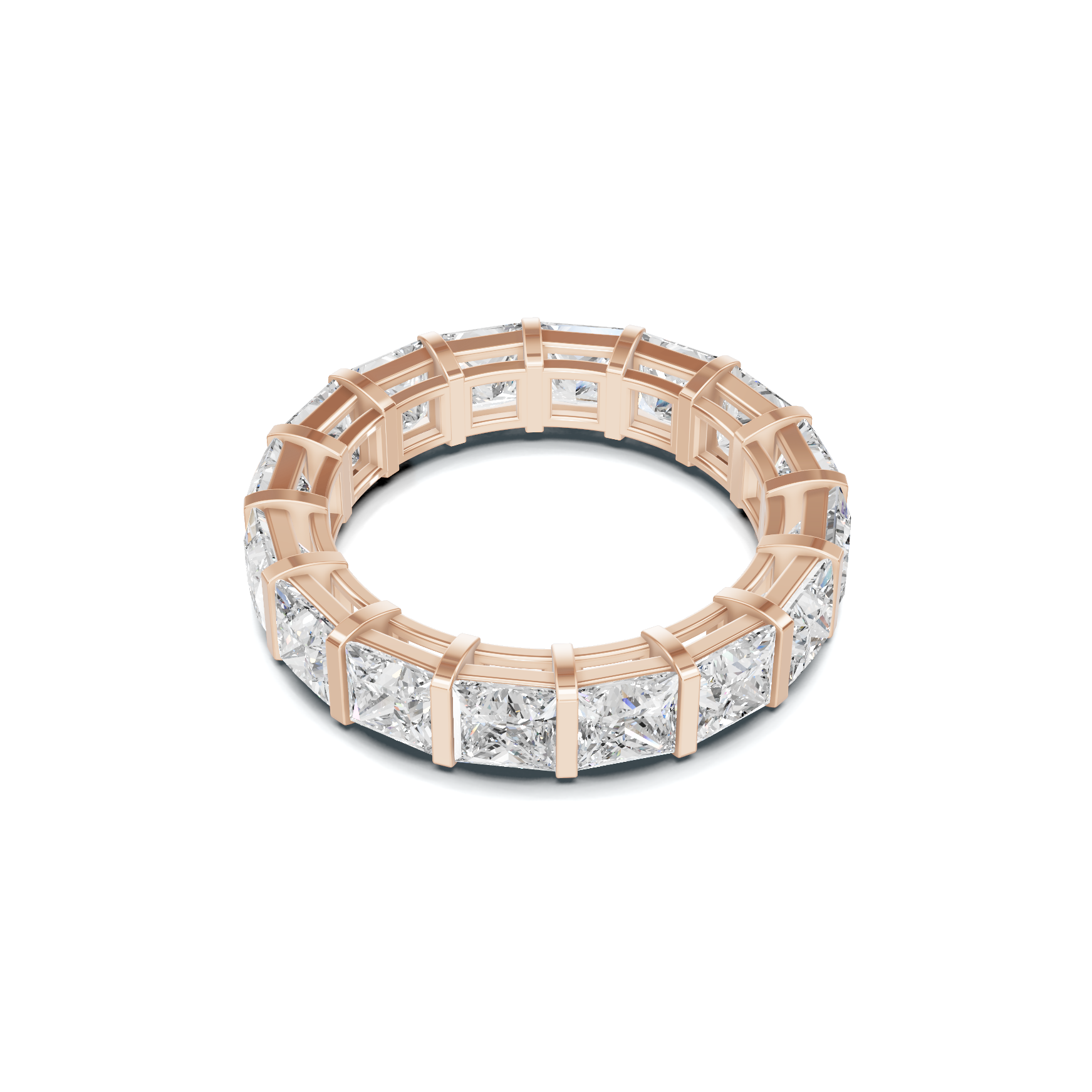 Princess Cut Eternity Ring 14K Rose Gold