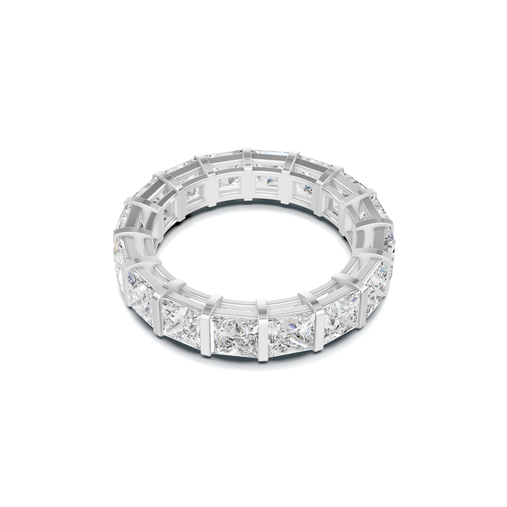 Princess Cut Eternity Ring 14K White Gold