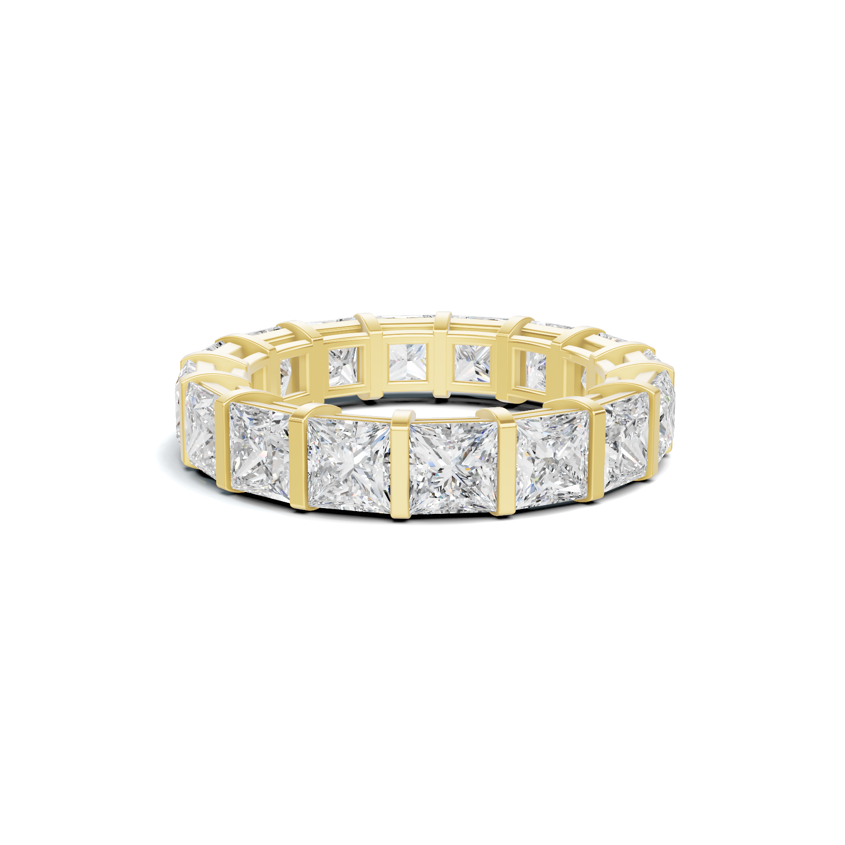 Princess Cut Eternity Ring 14K Yellow Gold