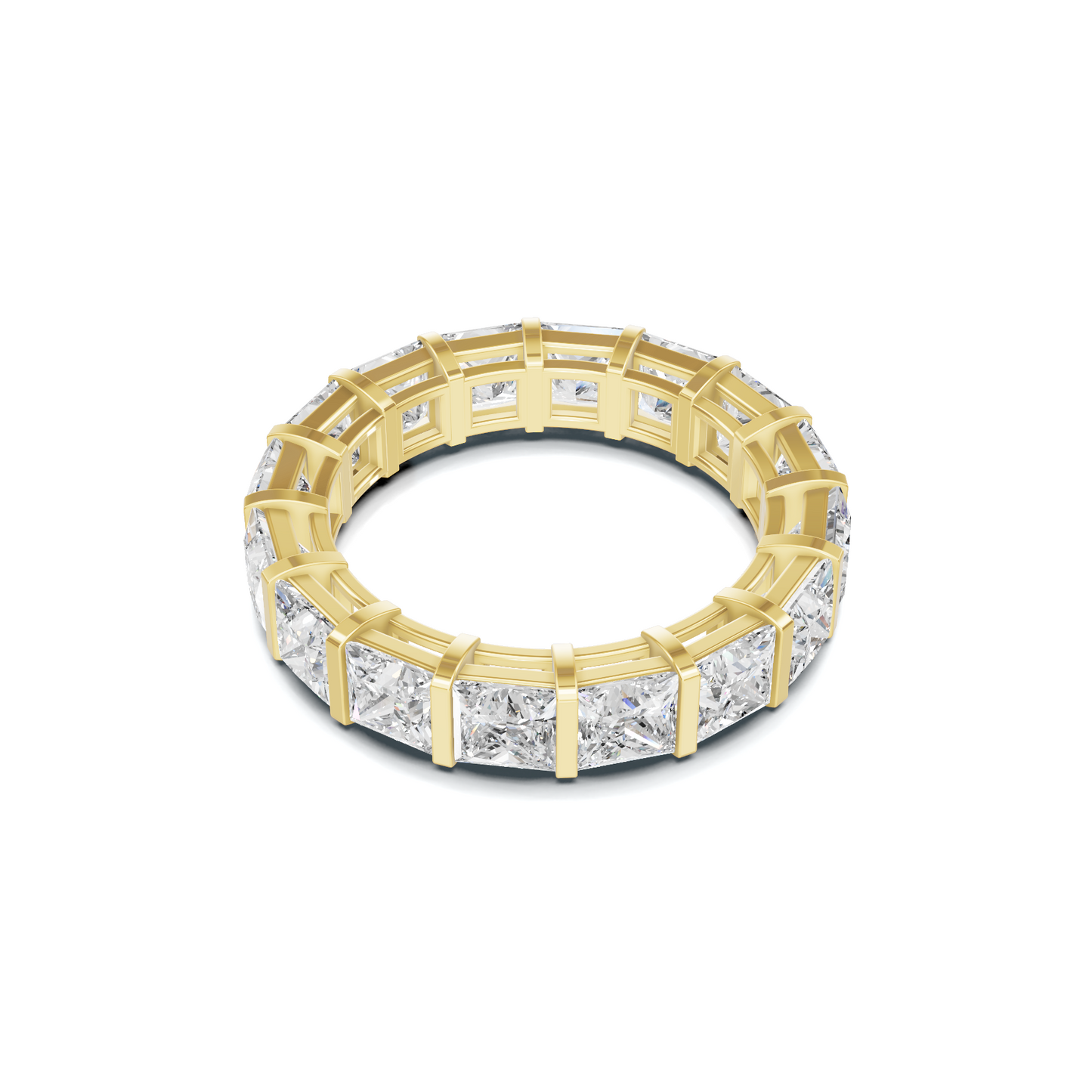 Princess Cut Eternity Ring 14K Yellow Gold