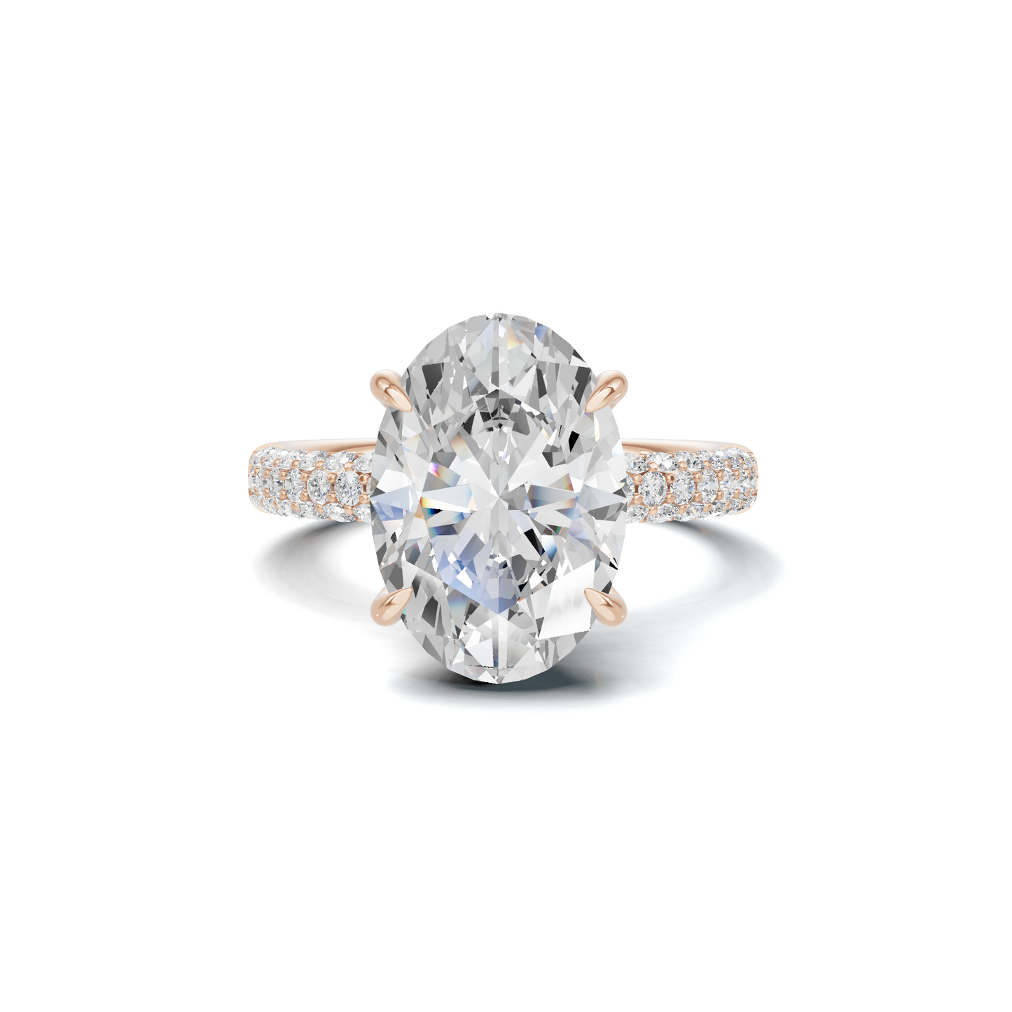 Pave Band Statement Ring 14K Rose Gold