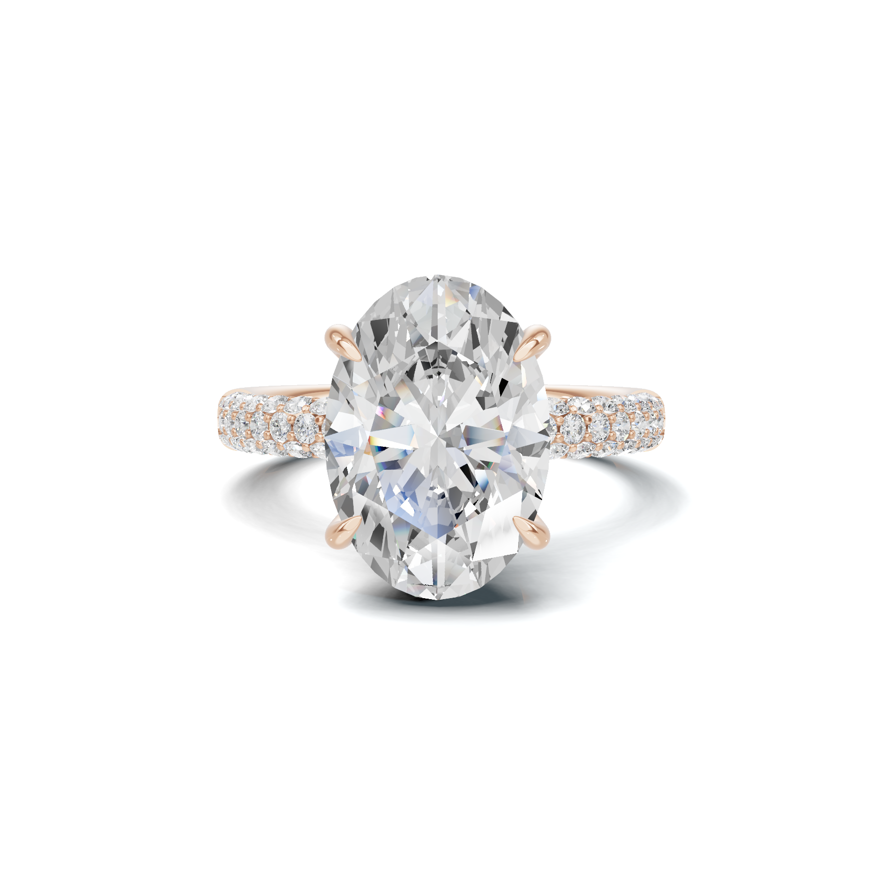 Pave Band Statement Ring 14K Rose Gold