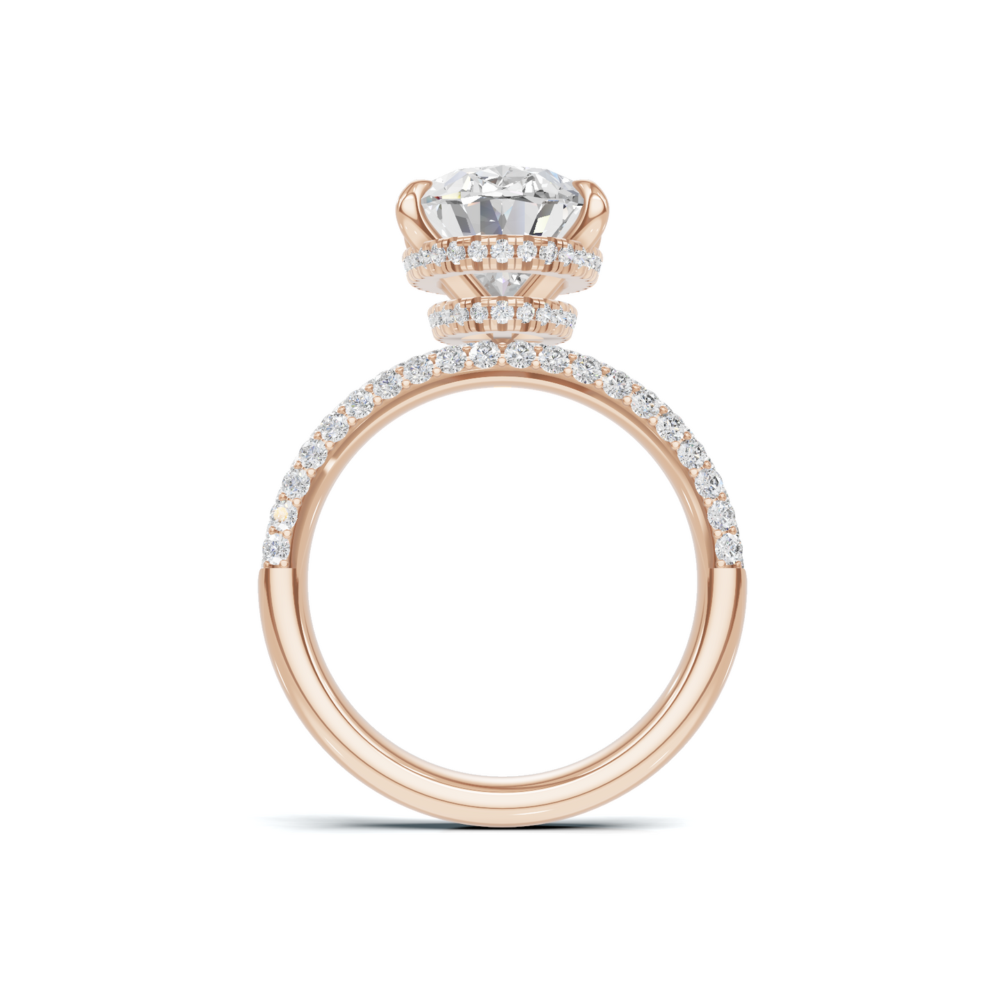Pave Band Statement Ring 14K Rose Gold