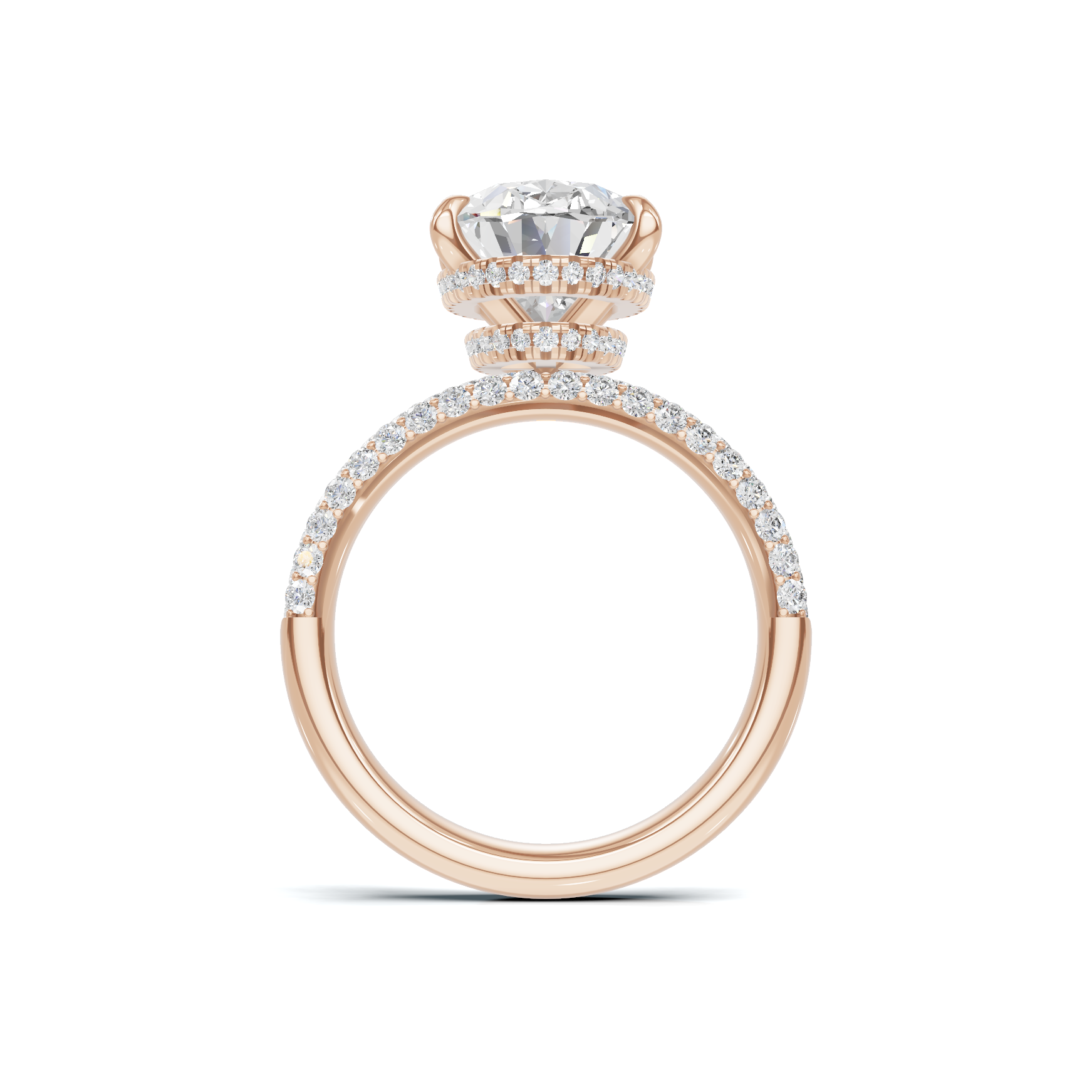 Pave Band Statement Ring 14K Rose Gold